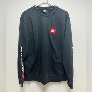 Nike black Crew Neck red Boxed logo